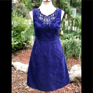 NWOT Kay Unger New York size 6 blue swirl dress